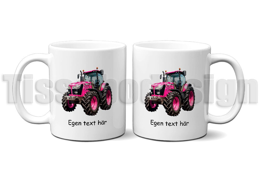 Mugg Rosa Traktor Med Egen Text