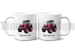 Mugg Rosa Traktor Med Egen Text