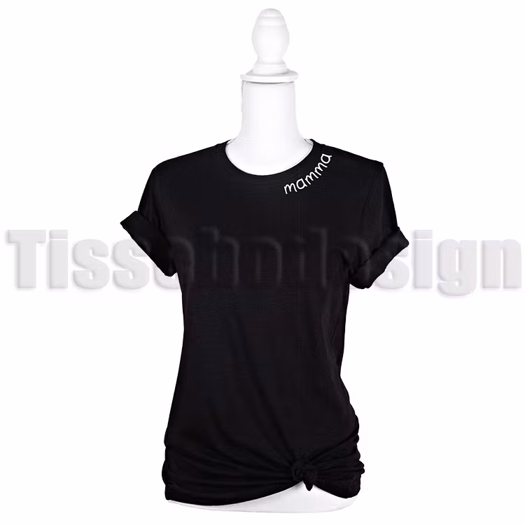 Modell nr 3 svart T-shirt med tryck Mamma