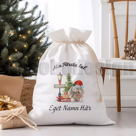 Julsäck - Min Första Jul - Kanin Med Kälke