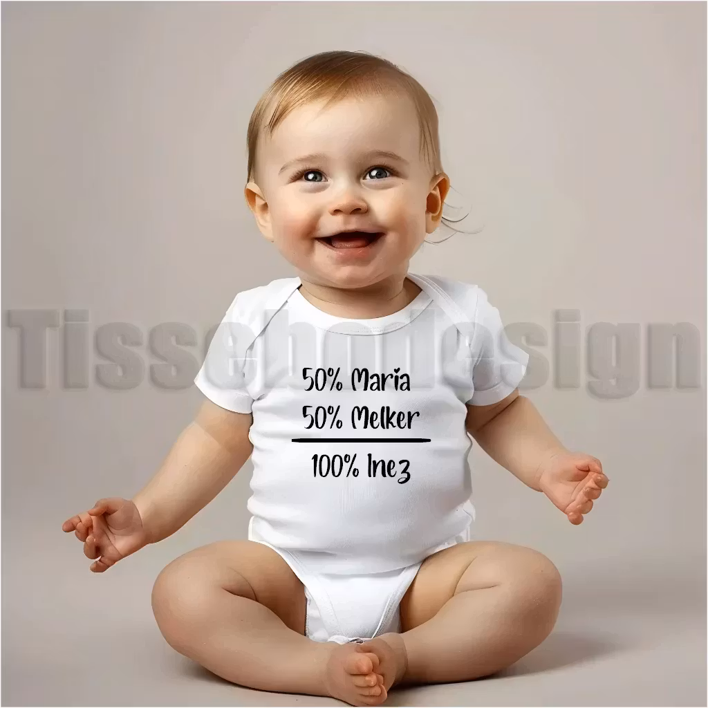 Babybody 50 % mamma, 50 % pappa, 100 % kärlek