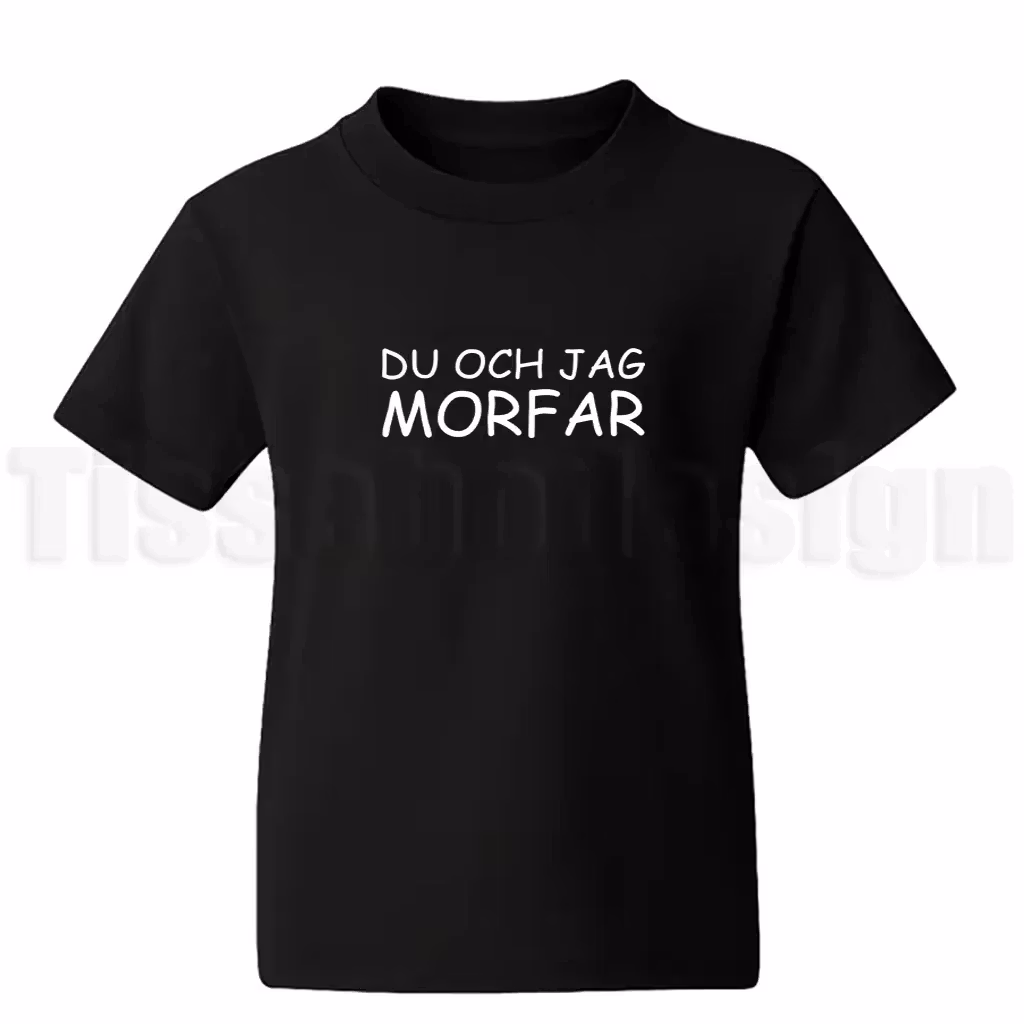 Barn-t-shirt med texten Du och jag morfar – personlig hyllning till morfar