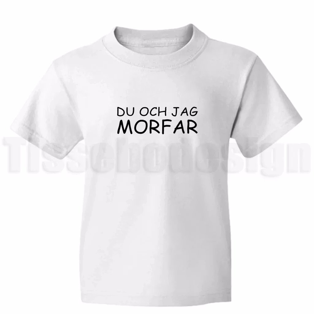 Barn-t-shirt med texten Du och jag morfar – mysigt motiv för morförälder