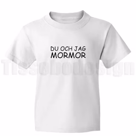 Barn-t-shirt Du och jag – kärleksfullt budskap till alla mor- och farföräldrar
