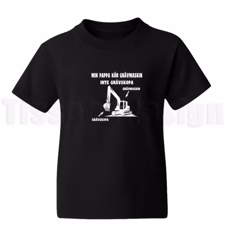 Barn-t-shirt Min pappa kör grävmaskin – en hyllning till stora maskiner