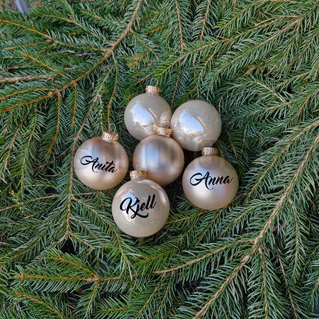 Julkula Med Namn - champagne - Glas - 6 - 8 cm