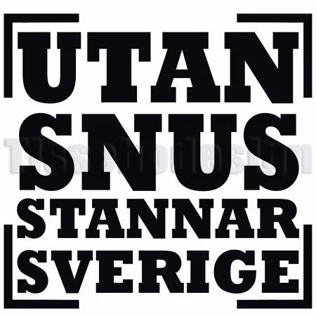 Dekal Utan Snus Stannar Sverige