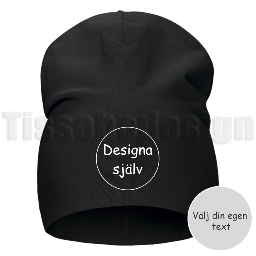 Personlig mössa med egen text