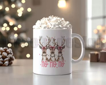 Julmugg Med Tryck - Renar - HO HO Keramik 330 ml