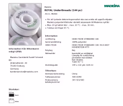 Undertråd – Madeira Royal Bobbins 144-pack