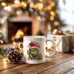 Julmugg Med Tryck - Just Waiting For Christmas 2 - Keramik 330 ml