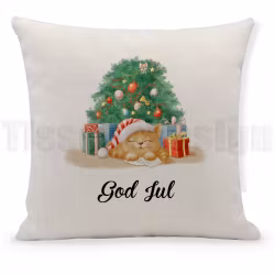 Kuddfodral God Jul – mysig julstämning med kattmotiv
