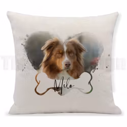 Kuddfodral Hundmotiv med namn – personlig detalj för hemmet