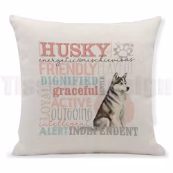 Kuddfodral – Husky med egenskaper i färgstark typografi