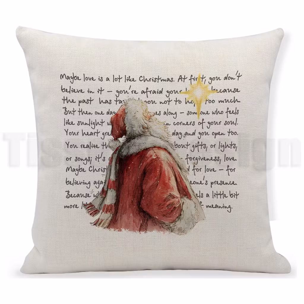 Kuddfodral – Tomte med handskriven jultext