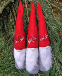 Lång Tomte - Med Tryck - God Jul - ca 48 cm