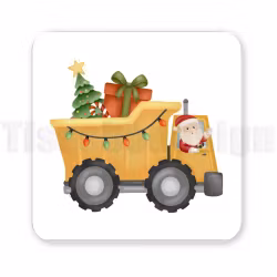 Julmagnet med tomte i dumper – lekfull detalj för julen