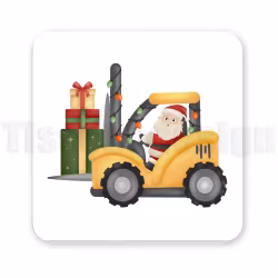Julmagnet med tomte i truck – humoristisk juldetalj för verkstaden