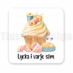Magnet Cupcake – handarbetsmotiv med garn, virknål och sömnad