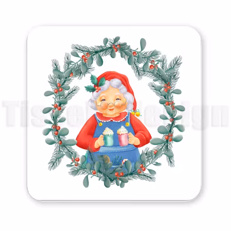 Julmagnet Tomte & Tomtemor i julkrans – klassisk julkänsla i varje detalj