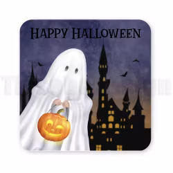Magnet Happy Halloween – gulligt spöke med pumpa