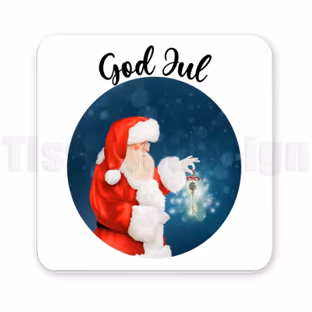 Julmagnet Tomte med nyckel – julmotiv med texten God Jul