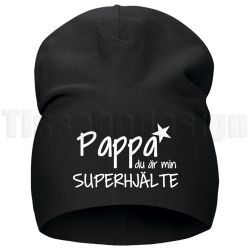Mössa Pappa du är vår/min superhjälte – värme, kärlek och hjältestatus i ett