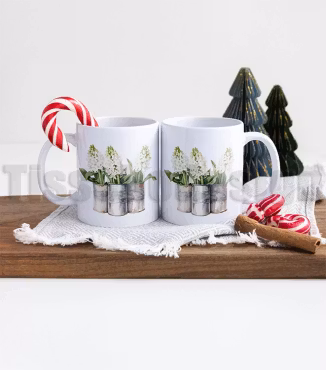 Julmugg Med Tryck - Hyacinter - Keramik 330 ml