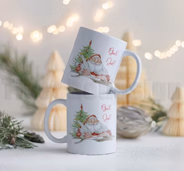 Julmugg Med Tryck - Tomtens Önskelista – Klassisk Design I Keramik 330 ml