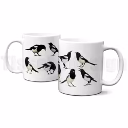 Mugg – skator i naturtrogen illustration runt hela muggen