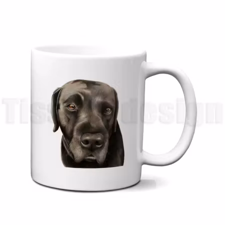 Mugg – svart labrador som personligt motiv