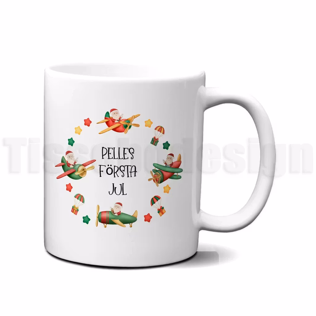 Tomtar i flygplan i krans och plats för eget namn