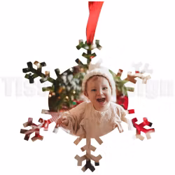 Juldekoration – Snöstjärna med eget foto