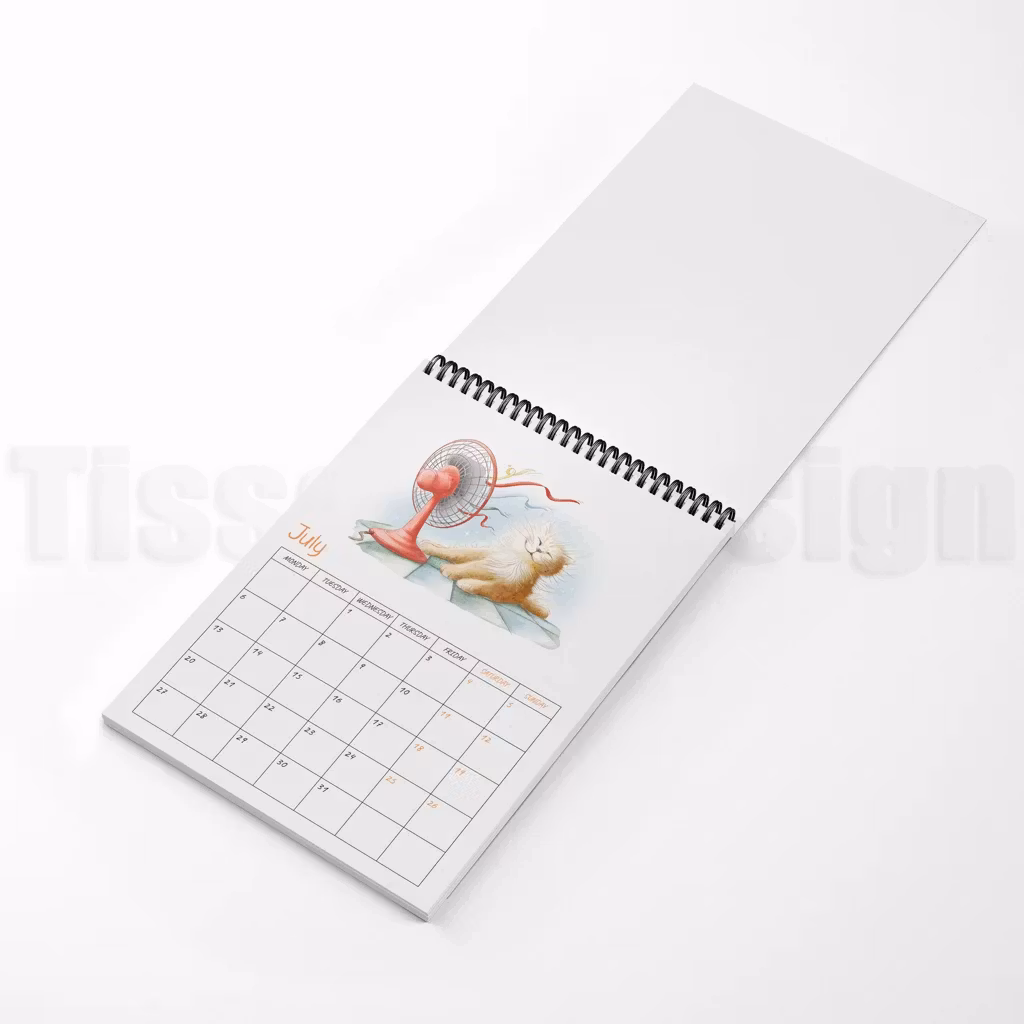 Katt framför en fläkt i sommartema