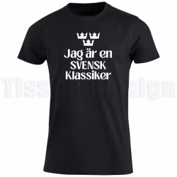 T-shirt – Jag är en svensk klassiker med stilrena tre kronor