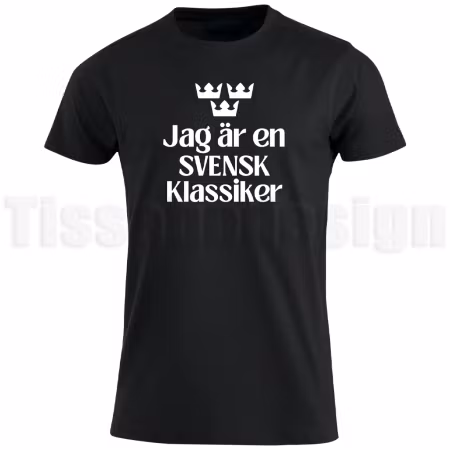 T-shirt – Jag är en svensk klassiker med stilrena tre kronor