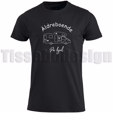 T-shirt Med Tryck Äldreboende På Hjul Version 2