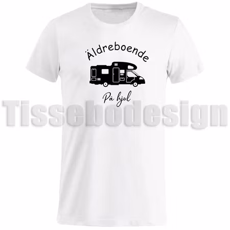T-shirt Med Tryck Äldreboende På Hjul Version 1