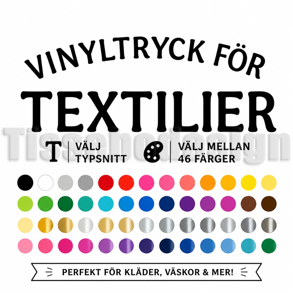 Vinyltryck med text och typsnitt – personlig design för textilier