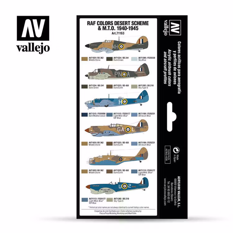 Vallejo RAF Colors Desert Scheme & M.T.O. 1940-1945