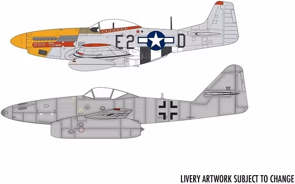 Airfix Messerschmitt Me 262A & P-51D Mustang Dogfight Giftset