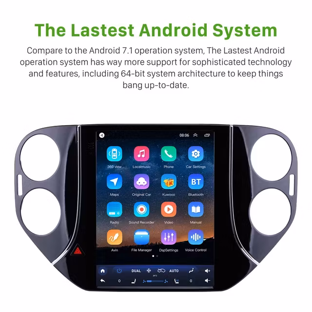 9.7"android 12 bilstereo  vw Tiguan (2010--2016) GPS  carplay android auto dsp wifi RAM : 8GB, ROM : 128GB,4G LTE