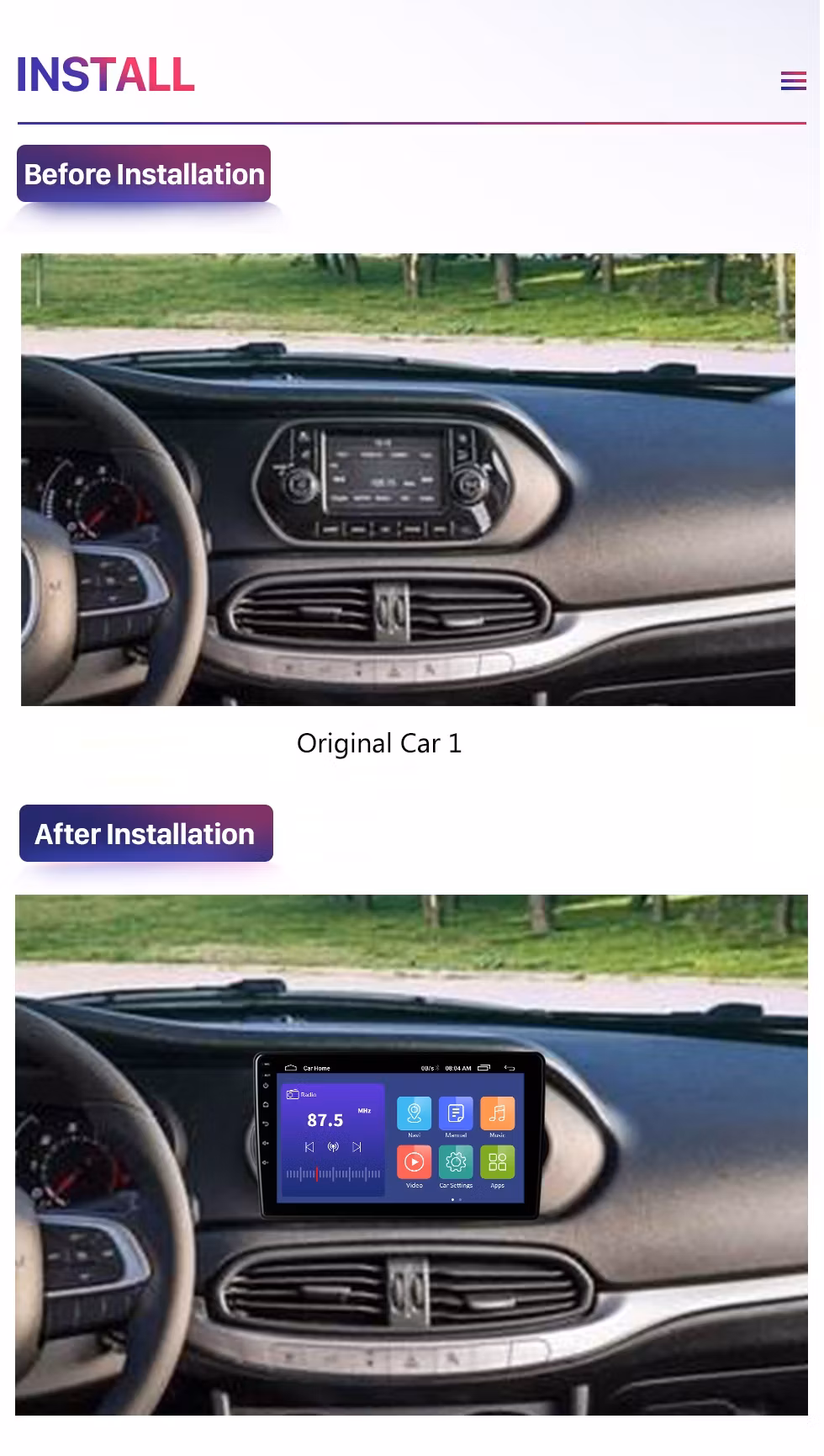 9" android 12 bilstereo  Fiat Tipo (2015--2020) gps wifi carplay android auto blåtand rds Dsp RAM:8GB,  ROM: 128GB, 4G LTE