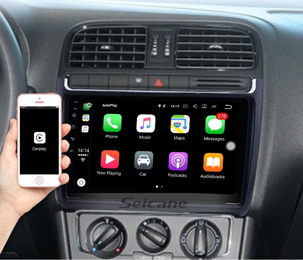 9" android 13 bilstereo VW polo ( 2008--2020) gps wifi carplay android auto blåtand wifi  rds Dsp RAM:4GB,ROM: 64GB  4G  LTE