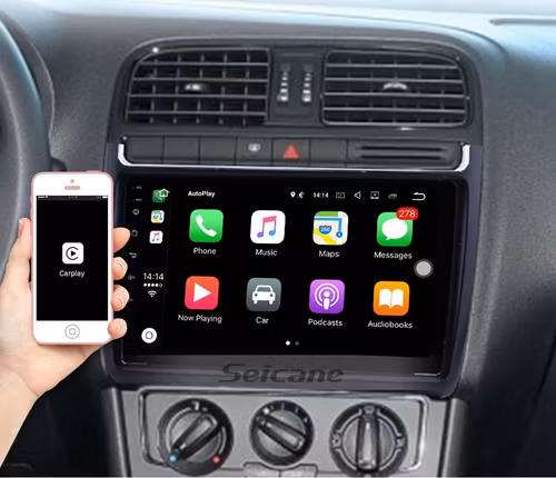9" android 13 bilstereo VW polo ( 2008--2020) gps wifi carplay android auto blåtand wifi  rds Dsp RAM:4GB,ROM: 64GB  4G  LTE