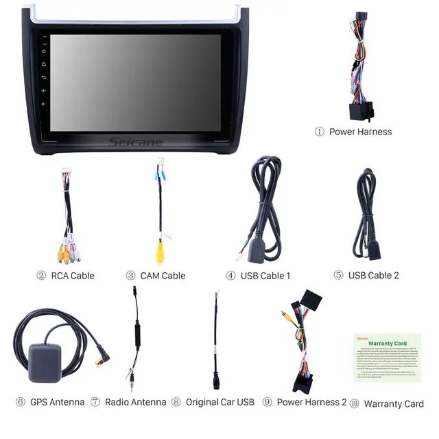 9" android 13 bilstereo VW polo ( 2008--2020) gps wifi carplay android auto blåtand wifi  rds Dsp RAM:4GB,ROM: 64GB  4G  LTE