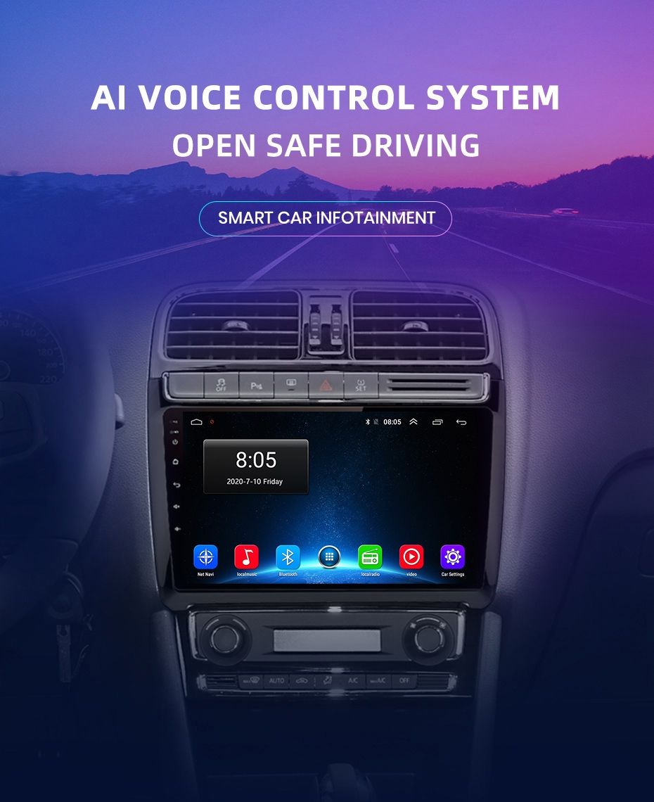 9" android 13 bilstereo VW polo ( 2008--2020) gps wifi carplay android auto blåtand wifi  rds Dsp RAM:4GB,ROM: 64GB  4G  LTE