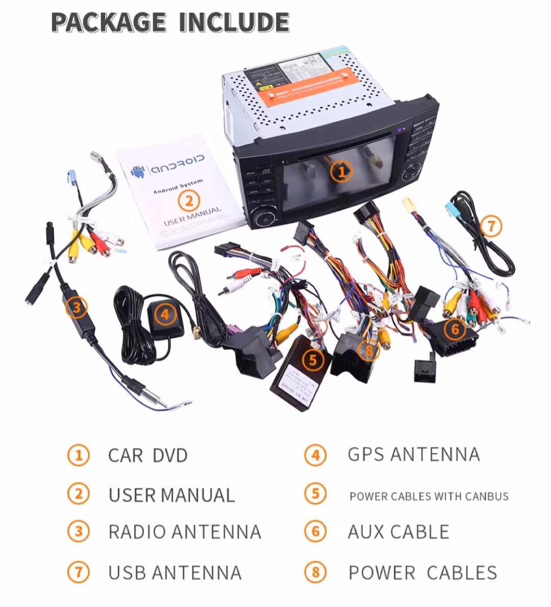 7"android 11 bilstereo Mercedes Benz  dvd spelare w211 , E-Class ( 2002--2008) gps wifi carplay android auto blåtand rds Dsp  RAM:4GB, ROM: 64 GB, 4G LTE