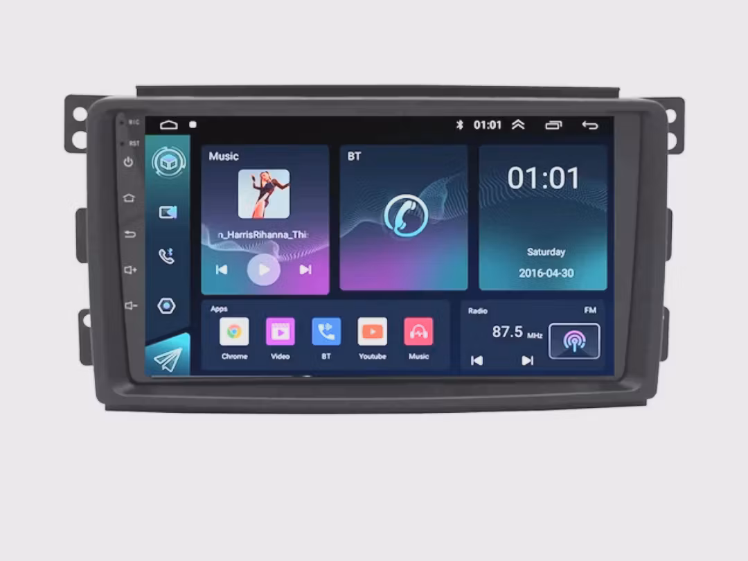 9"android12, bilstereo  Mercedes Benz Smart Fortwo (2005---2010) gps wifi carplay android auto blåtand rds Dsp RAM:8GB, ROM: 128GB, 4G LTE