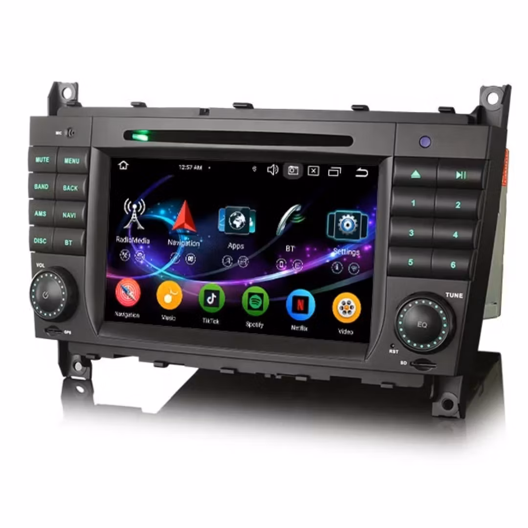 7"android 13, bilstereo dvd-spelare Mercedes-Benz G-klass W463 (2006-2008) (G350 G500 G55)  gps wifi carplay android auto blåtand rds Dsp RAM:4GB, ROM: 64GB, 4G LTE